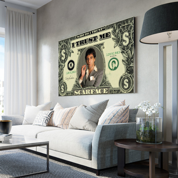 Luxury hotel living room wall decor 3D painting, USD dollar abstract portrait artwork printing canvas painting