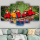 Original Five Printed Parrot Picture Custom Printing Living Room Sofa Background Canvas Decorative Painting