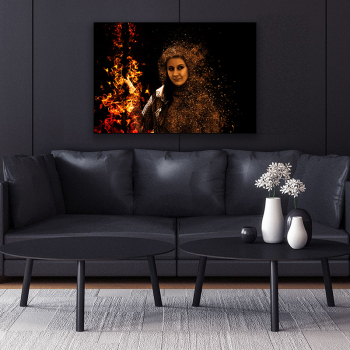 New stretched wall decorative painting, woman portrait art oil printing frameless canvas painting