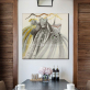 Most popular flower dress and hanger theme handmade flower oil painting kitchen wall decoration