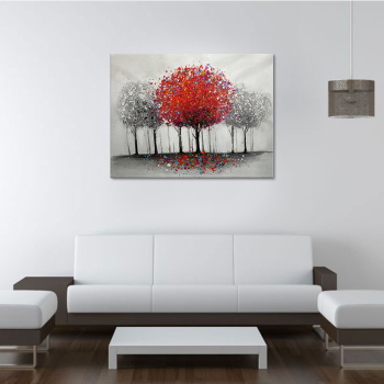 100% plante arbre Texture à la main peinture à l'huile Art abstrait mur photos pour salon maison bureau décoration