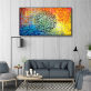 Modern style diy style picture wall painting green plant leaf cotton canvas print painting