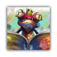 New arrival wall art custom design reading book frog abstract painting prints canvas painting wholesale