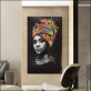 Most popular high resolution canvas painting, the fashional black lady art canvas painting