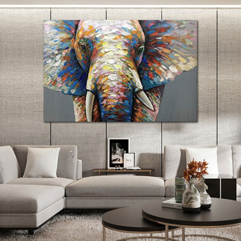 Cuadro de elefante cuadro de arte de pared pintura al óleo sobre lienzo hecho a mano para sala de estar decoración abstracta moderna del hogar
