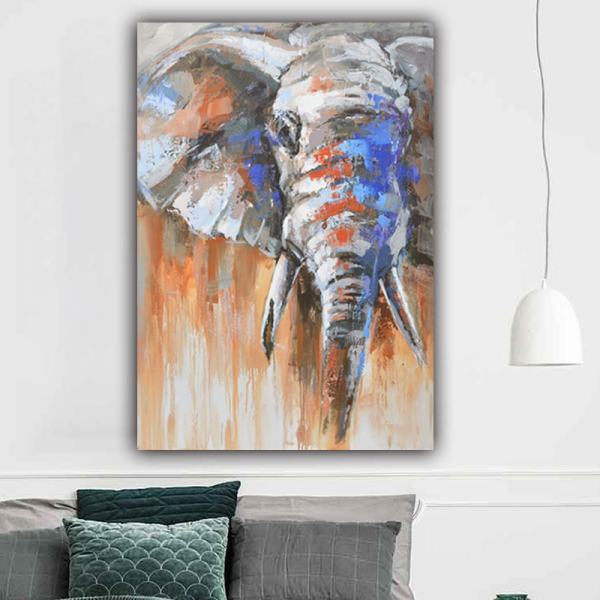 Home Decorative Handmade Modern Picture Elephant Animal Abstract Wall Art Oil Paintings On Canvas
