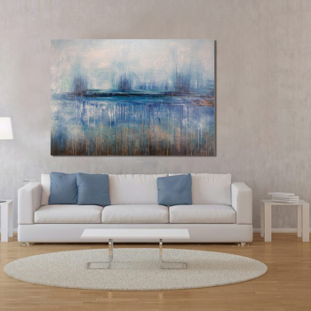 Mejor arte pintura al óleo abstracta azul lienzo pintura hecha a mano decoración del hogar pintura al óleo ilustraciones