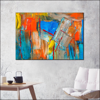 100% personalizado, pintura naranja, lienzo, arte de pared, lienzo abstracto, pinturas al óleo para decoración del hogar