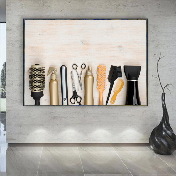 Modern Art Hair Salon Still Life Canvas Print Painting, Living Room Decoration Painting, Canvas Decoration Wall Painting