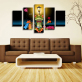 Modern 5 panels printed oil painting inkjet poster printing wall decor canvas art prints
