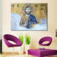 Jesus God Believes In Christian Arabic Numerals With A Yellow Blue Background Home Wall Decoration Abstract Canvas Oil Painting