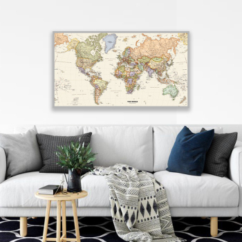 New world map picture printed canvas painting modern art home accessories decorative painting