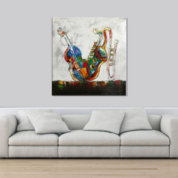 handmade oil painting Guitar shacks Thick texture home decor Wall Decoration