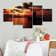 Super quality designs sunset and sailing boat painting art printing canvas decorative painting