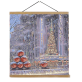 Winter street art oil painting, DIY oil painting by numbers, 40*50 unfading blue landscape oil painting