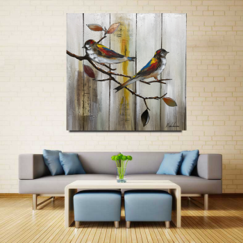 New flower and bird theme handmade oil painting color painting living room wall decoration mural
