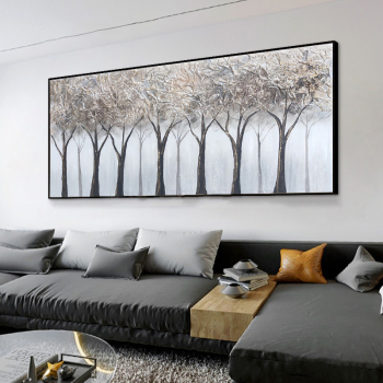 Custom handmade quality canvas oil painting abstract thick texture forest wall art decor painting from photo