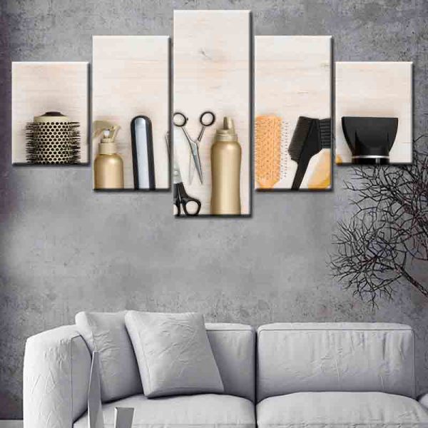 Hot popular barber's tools theme art paintings digital printing painting 3d printing service oil paintings
