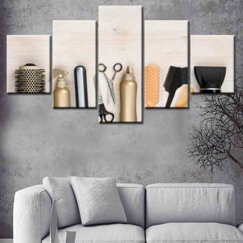 Hot popular barber's tools theme art paintings digital printing painting 3d printing service oil paintings