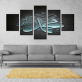 Canvas Painting Wall Art Decor 5 Pieces Islamic Arabic Calligraphy Muslim Pictures Modular Living Room HD Print Poster Framework