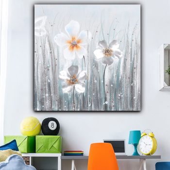 New Design Handpainted Canvas Painting, Abstract Thick Texture Flowers Home Wall Art Picture For Living Room