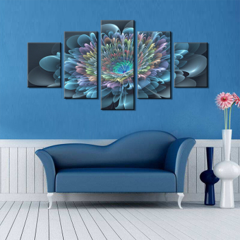 5 piezas Mandara Giclee imprime arte de pared moderno caleidoscopio personalizado pinturas de pared flor lienzo pintura al óleo para decoración del hogar