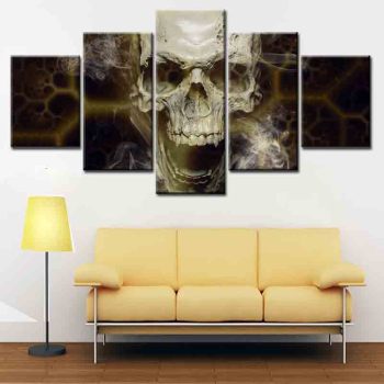 Black Background Spider Web White Smoke Thrilling Fashion Trend Living Room Home 5 Wall Art Spray Painting Canvas Oil Painting