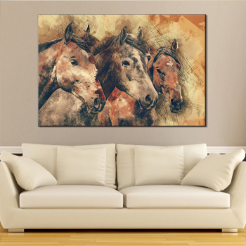 Running Horse Poster Print Animal Nursery Wall Art Canvas Painting Child Picture Nordic Kids Baby Room Decoration
