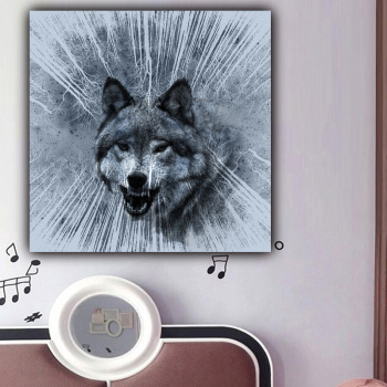 High quality animal wolf picture custom modern wall decoration living room background canvas painting