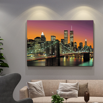 Абстрактная картина с видом на городской мост, художественная настенная живопись, холст, гостиная, украшение для дома, картина маслом