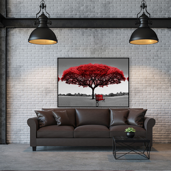 Modern style living room bedroom red tree landscape decorative canvas painting