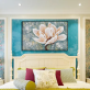 Hot selling handmade flower handpainted painting art, acrylic color custom oil painting