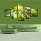 Pictures Home Decoration HD Printed Paintings Modular Posters Modern 5 Panel Green Tree Landscape Tableau Wall Art Canvas
