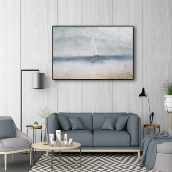 Pintura de paisaje marino Pintura 3D Lienzo Arte de la pared Pintura al óleo Cuadros de pared Arte de pared pintado a mano para sala de estar