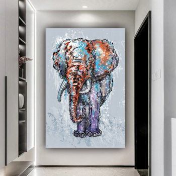 Best selling fashion design color elephant pictures original product paint painting art
