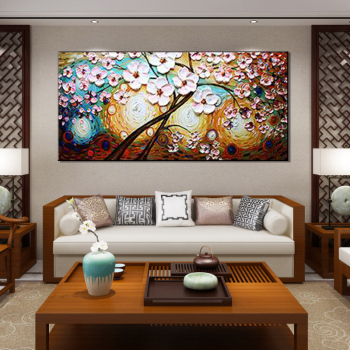 New handmade Modern Canvas on Oil Painting Palette knife Tree 3D Paintings living room Decor Wall