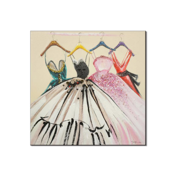 New selling handmade oil painting for living room bedroom hanger skirt home theme oil painting handmade