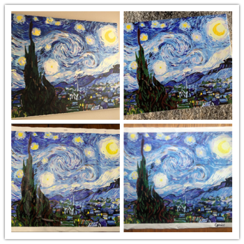 Van Gogh la noche estrellada pintura Diy pintura Digital por números pintura al óleo pintada a mano para arte de pared del hogar