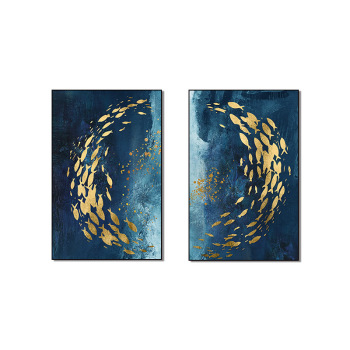Modern Frameless Deep Sea Fish Printing wall art home decoration 2 living room picture painting Modern Frameless Deep Sea Fish Printing wall art home decoration 2 living room picture painting