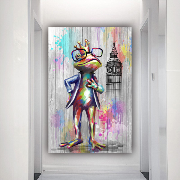 New products wholesale wall art custom frog king photo picture prints original products animal canvas painting