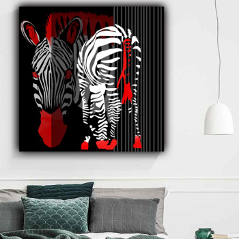 Wall hanging picture frameless animal canvas modern home decoration canvas oil painting art