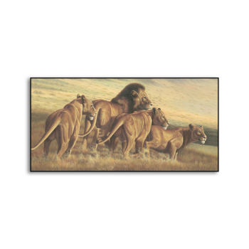 Customized diy living room decoration the lion family sweetvel art painting, printed type home art printed canvas painting