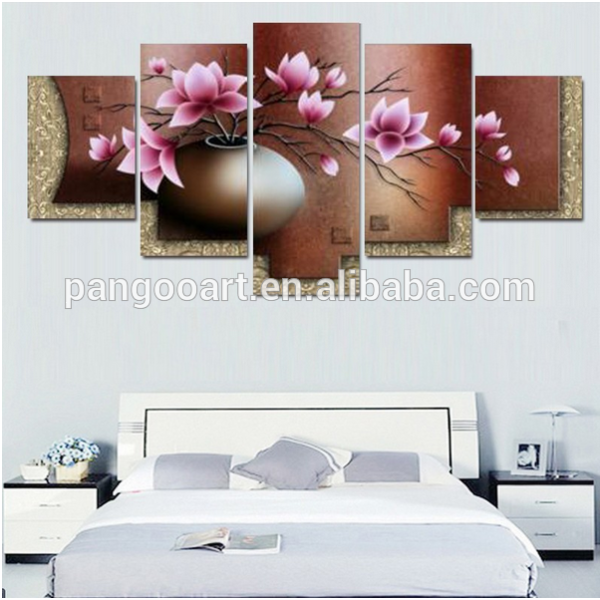 5 Piece Canvas Art Modern Printed Vintage Flower Oil Paintings Canvas Picture for Living Room Wall Decor Paintings