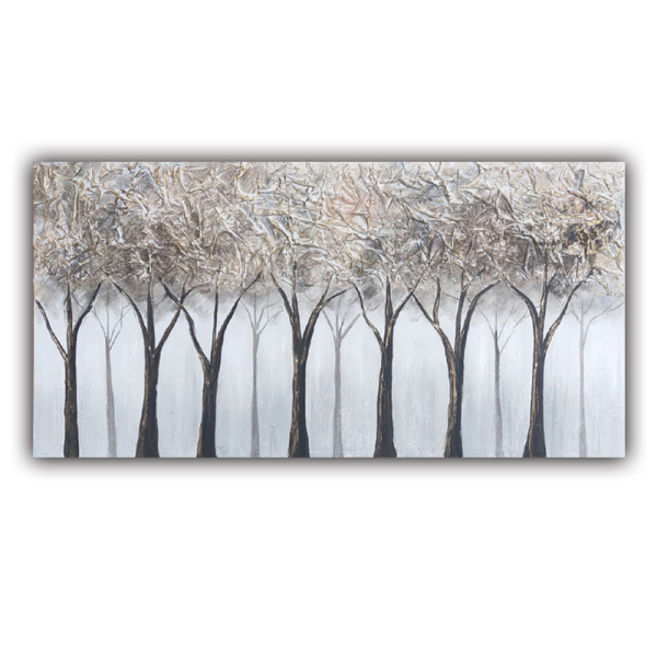 Custom handmade quality canvas oil painting abstract thick texture forest wall art decor painting from photo