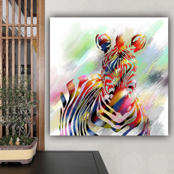 Art custom design abstract color zebra photo picture print canvas painting original product