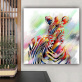 Art custom design abstract color zebra photo picture print canvas painting original product