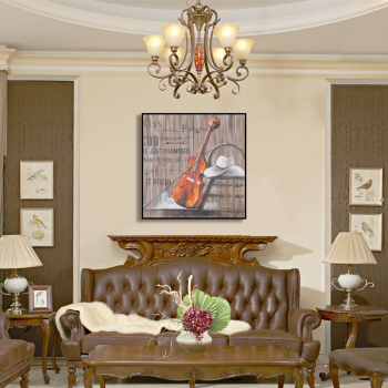 Factory sale abstract violin instrument handmade oil painting, custom design wall decor abstract painting