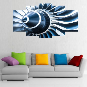 Modern frameless metal mechanical engineering printing wall art home decoration 5 living room pictures