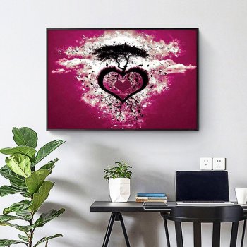 Custom Canvas Wall Art 5D Diy Crystal Homfun Diamond Painting Set LOVE Heart Diamond Paint por número para Amazon