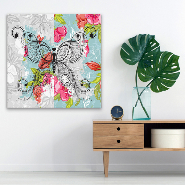 Modern Nordic Minimalist Paintings, Wall Art Butterfly Picture Oil Painting, Home Decoration Print Canvas Paintings